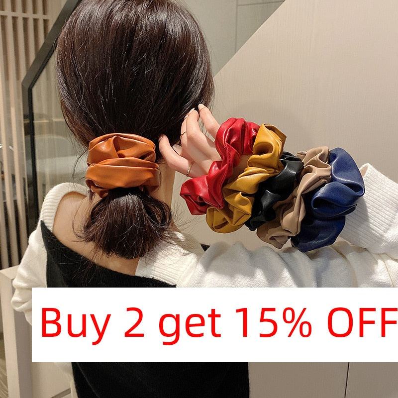 Leather Scrunchie