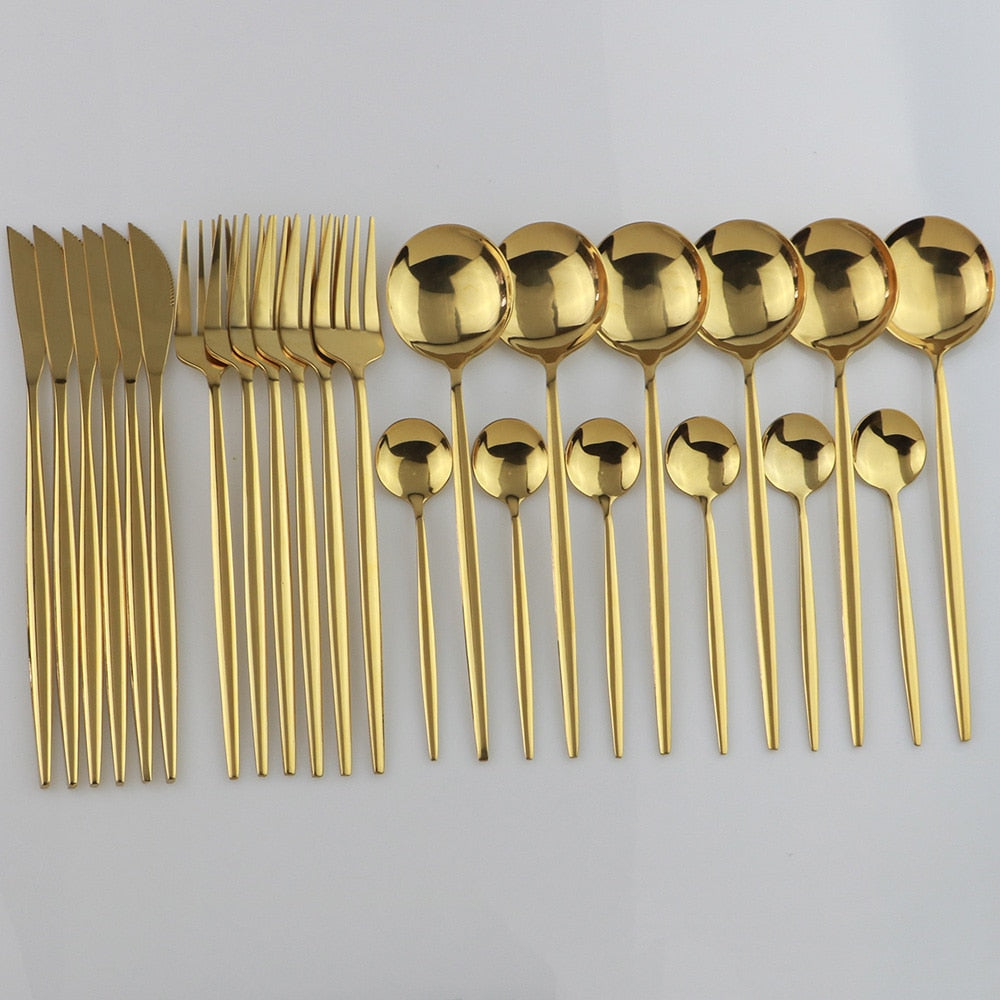 Black/Gold Flatware Set