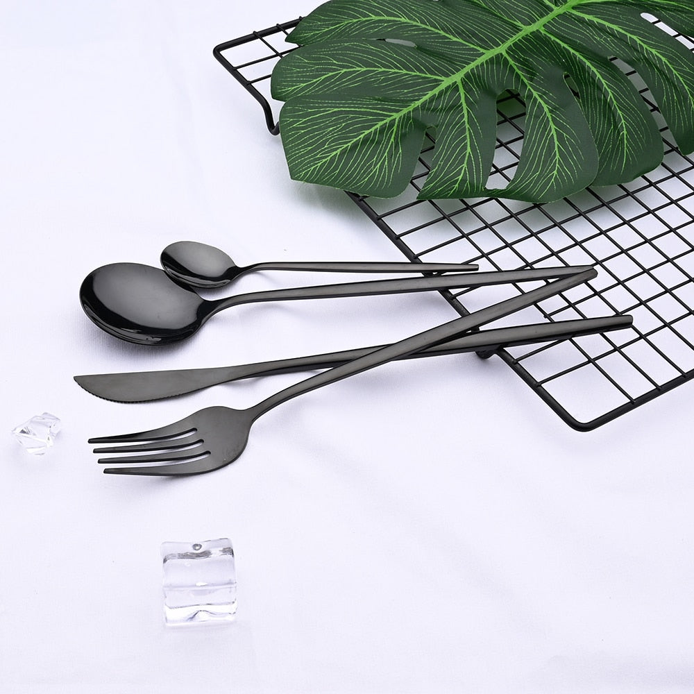 Black/Gold Flatware Set